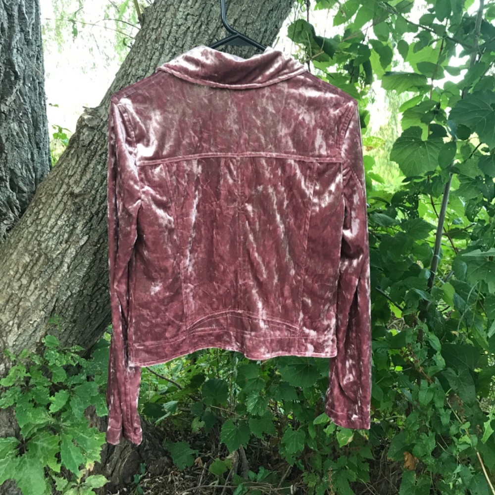 🌻NWT!! Beautiful Crushed Velvet Motorcycle Jacket - Picture 8 of 9